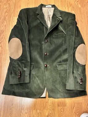 VTG Orvis Blazer Mens 42R Corduroy Suede Elbow Patches Chin Strap Made in USA